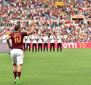 during the pre-season friendly match between AS Roma and Sevilla FC at Olimpico Stadium on August 14, 2015 in Rome, Italy.